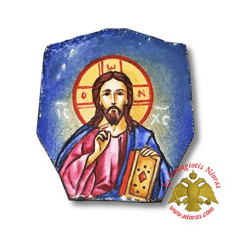 Enamel Holy Icon Christ Blessing Hand Made Enamel Icons Orthodox