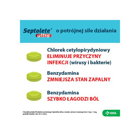 Septolete Ultra O Smaku Cytryny I Czarnego Bzu Pastylek Do Ssania