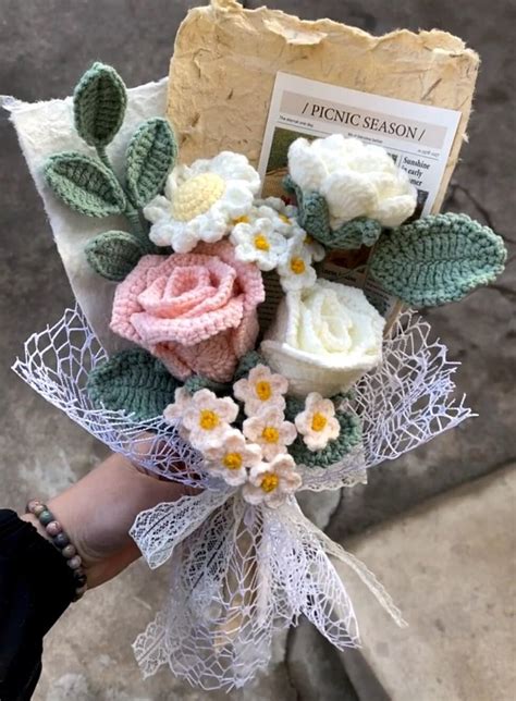 Crochet Bridal Flower Bouquet