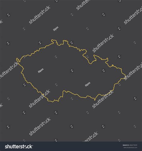 Czech Republic Map Outline Stroke Line Style Royalty Free Stock