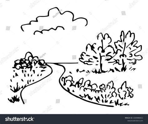 Simple Black Outline Vector Drawing Country Royalty Free Stock