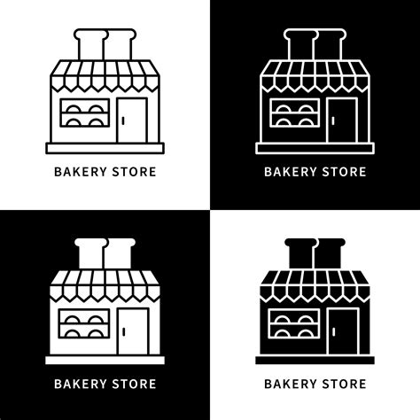 Bakery Store Icon Set. Pastry Business Logo Vector Design. Bakery And Shop Symbol 9749747 Vector ...