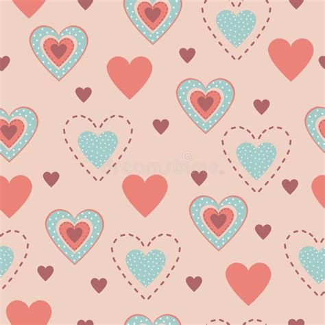 Set Of Seamless Patterns Hearts Stock Vector Illustration Of Hearts