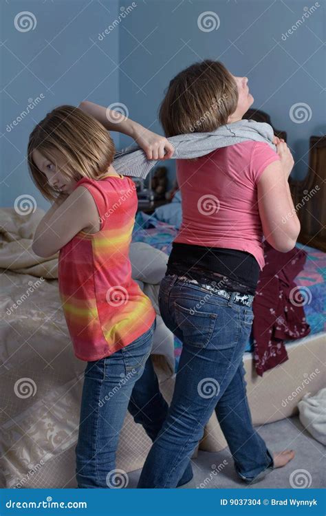 Fighting Sisters Stock Images - Image: 9037304