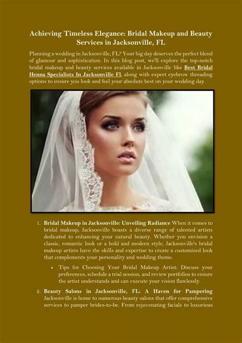 Ppt Achieving Timeless Elegance Bridal Makeup And Beauty Services In