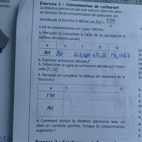 Bonjour Tous Jai Un Dm De Math Matiques Sur Les Fonctions D Riv Es