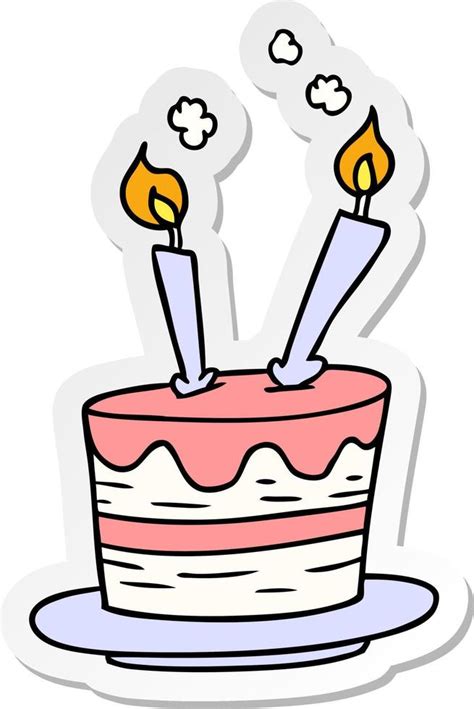 Sticker Cartoon Doodle Of A Birthday Cake 10763258 Vector Art At Vecteezy