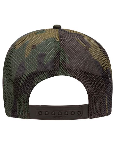 Otto Otto Cap Camouflage Panel Mid Crown Mesh Back Trucker Hat