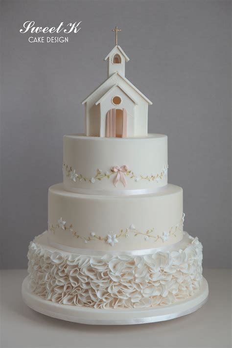 Church Cake Ruffles Painting And Pastillage Beautiful Wedding Cakes