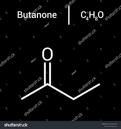 Chemical Structure Of Butanone C4h8o Royalty Free Stock Vector 2182956745