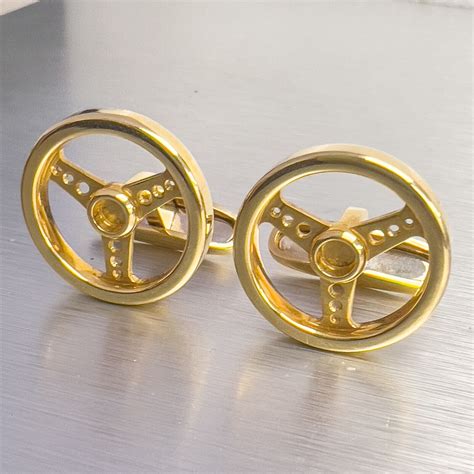 Chopard 18k Yellow Gold Steering Wheel Men S Cufflink Gem