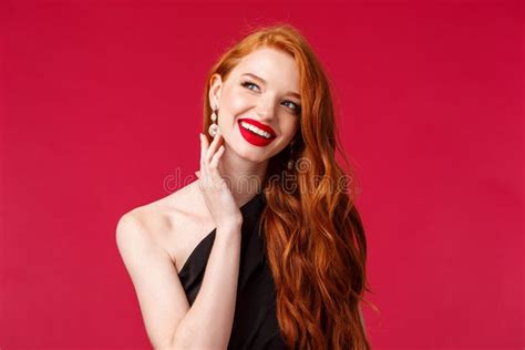 Close Up Portrait Of Gorgeous Luxurious And Sophisticated Young Redhead