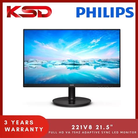 Philips 221v8 21 5 Full Hd Va 75hz Adaptive Sync Led Monitor Shopee