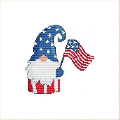 Patriotic Gnomes Counted Cross Stitch Patterns Designer Marcia Etsy Uk