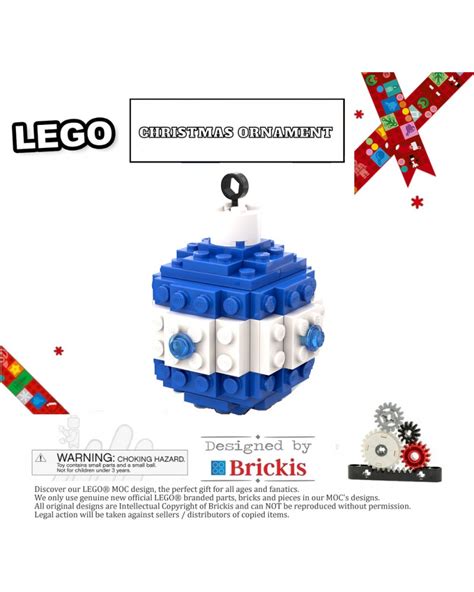 Adorno Navide O Lego Para Navidad Colores Blanco Azul