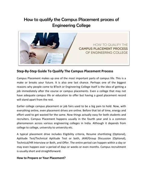 Ppt How To Qualify The Campus Placement Process Of Engineering