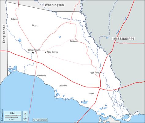 Saint Tammany Parish Free Map Free Blank Map Free Outline Map Free