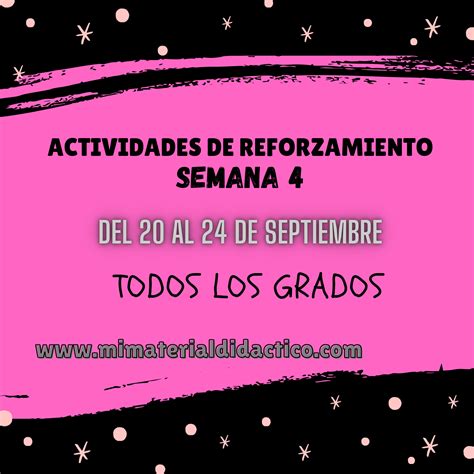 Actividades De Reforzamiento Semana Todos Los Grados Material