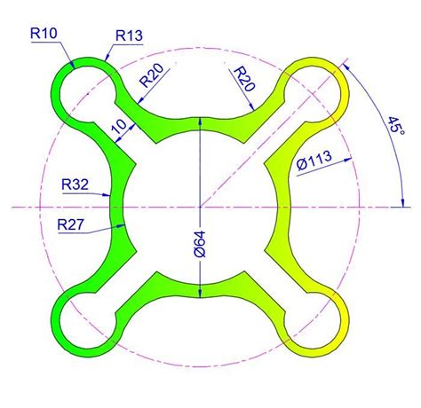 AutoCAD_2D_Exercises_14 practice drawings for beginners | Autocad ...