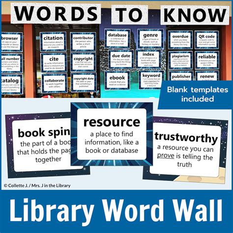 Outer Space Theme Word Wall & Vocabulary Cards | Librarians Teach