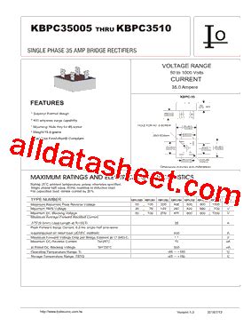 KBPC3501 Datasheet PDF Bytesonic Electronics Co Ltd