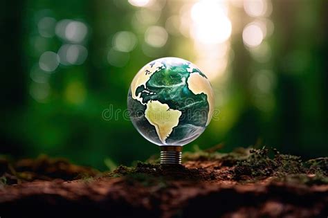 A Light Bulb With A Plant Growing Out Of It Stock Photo Image Of