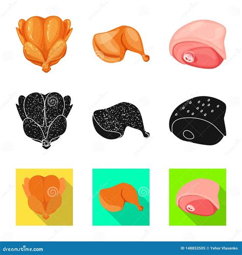 Vector Design Of Product And Poultry Symbol Collection Of Product And