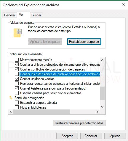 Cómo ver extensiones de archivos paso a paso