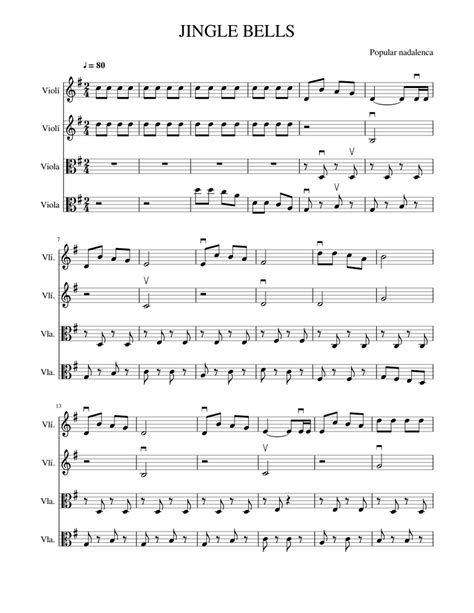 JINGLE BELLS Sheet music for Violin, Viola (Mixed Quartet) | Musescore.com