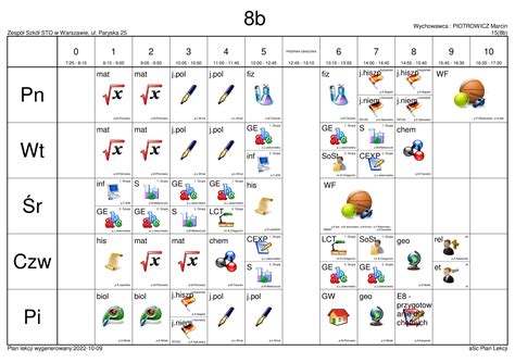 plan lekcji 2022 2023 zmiana ost od 10 10 PK 12 Dwujęzyczna Szkoła