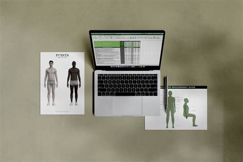 Mens Standard Size Chart — Points Of Measure