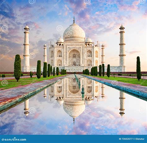 Taj Mahal in Sunset Light, Agra, India Stock Image - Image of asia, blue: 72653577