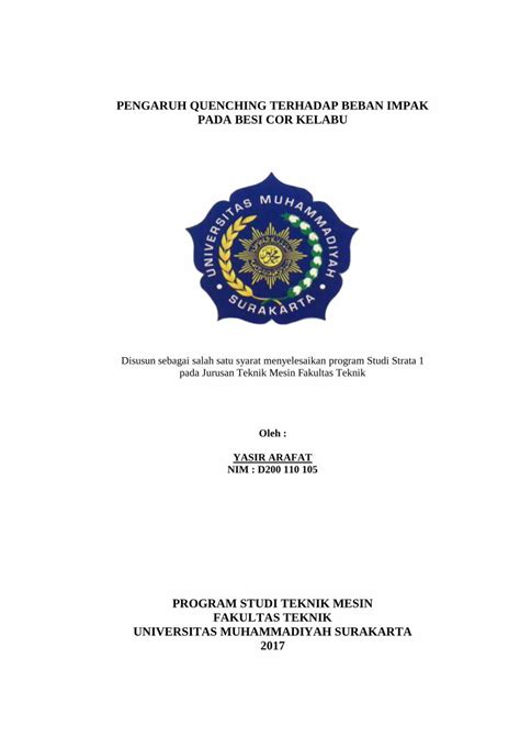 Pdf Pengaruh Quenching Terhadap Beban Impak Pada Eprints Ums Ac Id