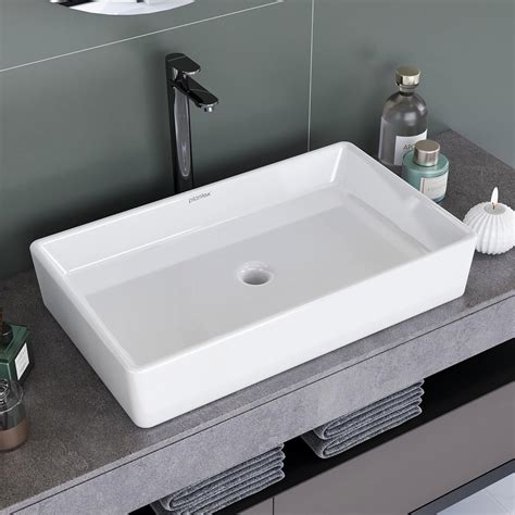 Plantex Platinum Tabletop Ceramic Rectangle Wash Basin Countertop