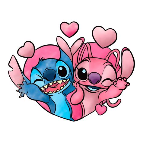 Disney Stitch And Angel Valentine Png Inspire Uplift