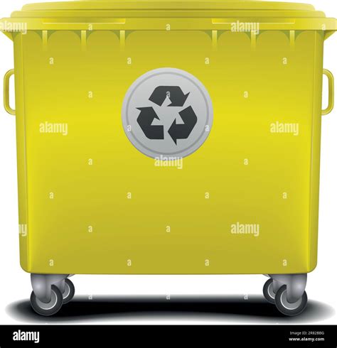 Illustration Of A Yellow Recycling Bin Stock Vector Image And Art Alamy