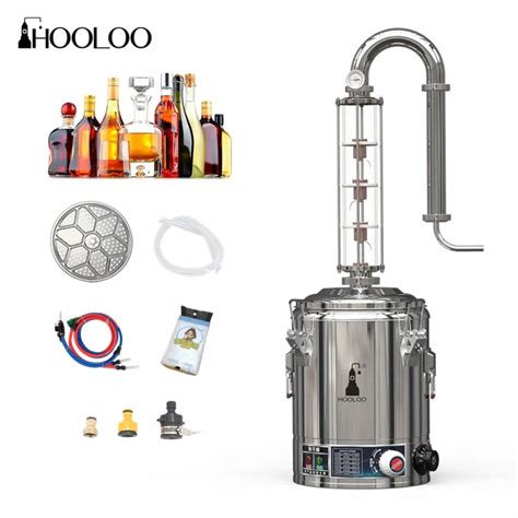 Hooloo Sip Distiller 15l 25l 50l Stainless Steel Tank Glass Column