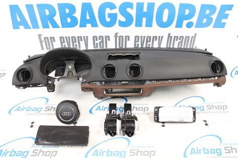 Airbag Set Dashboard Black Brown 3 Spoke Audi A3 8V 2012 2020