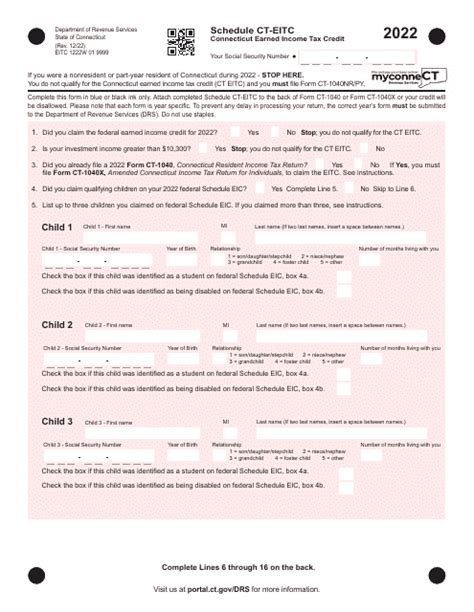 Schedule Ct Eitc Download Printable Pdf Or Fill Online Connecticut Earned Income Tax Credit