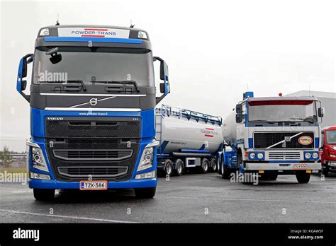 Lieto Finland November 14 2015 New Volvo Fh And Classic Volvo