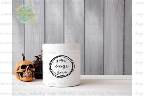 White Coffee Cup Mug Halloween Mockup Graphic By Thebest Mockup