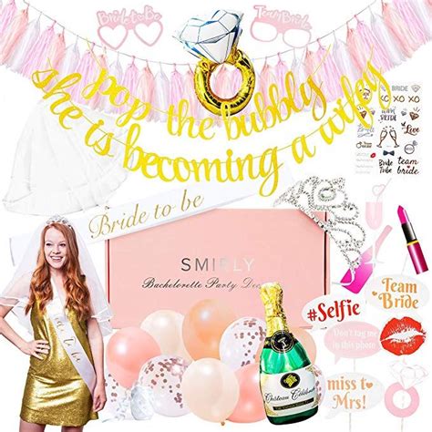 Smirly Bachelorette Party Decorations Kit Rose Gold Bridal Shower Decorations Kit Bachelorette