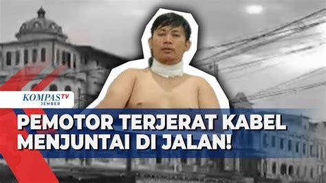 Pengendara Motor Di Deliserdang Jatuh Akibat Terjerat Kabel Menjuntai