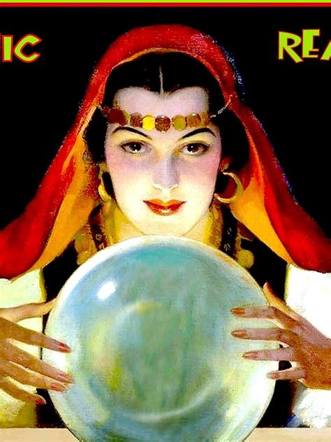 Psychic Readings Vintage Fortune Teller Advertising Print