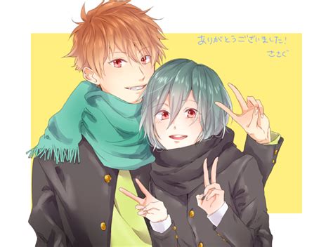 Safebooru 2boys Brothers Brown Hair Gakuran Green Hair High Speed