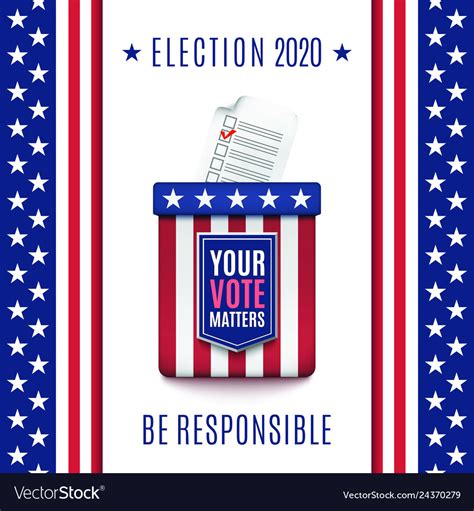 American election 2020 background with ballot box Vector Image