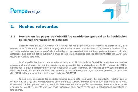 Pampa Energía Advirtió Que Analiza Medidas Legales Contra El Gobierno Pero Es Optimista Para