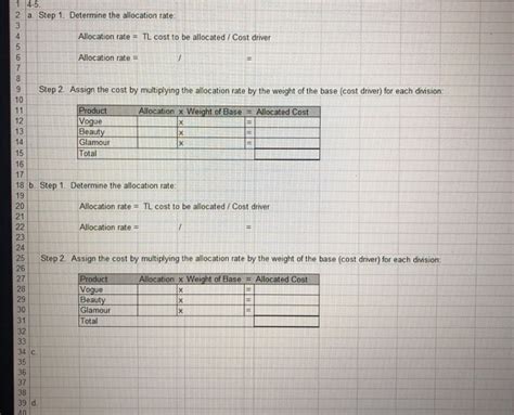 Solved Exercise 4 5a Allocating Overhead Cost Among Products