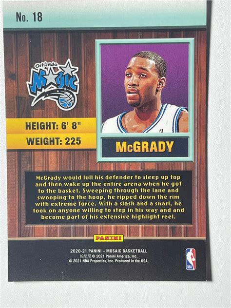 Tracy Mcgrady Panini Mosaic Jam Masters Big Head Insert