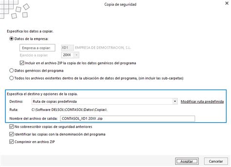 C1521 Cómo hago una copia de seguridad de un ejercicio de una empresa